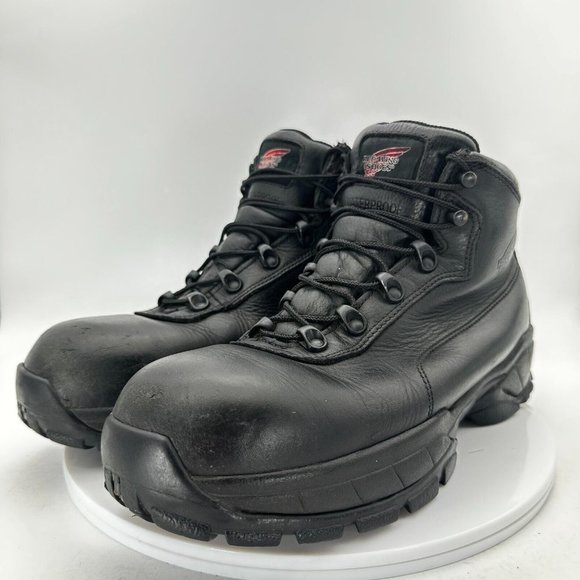 Red Wing Shoes Other - Red Wing 6680 Men Size 10 Black Leather Hiker Waterproof Safety Toe Work Boot